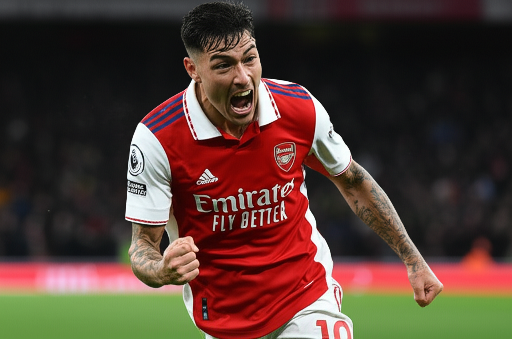 Generate a high-quality, realistic, relevant image prompt for an article about: Trossard: Gol Mati A